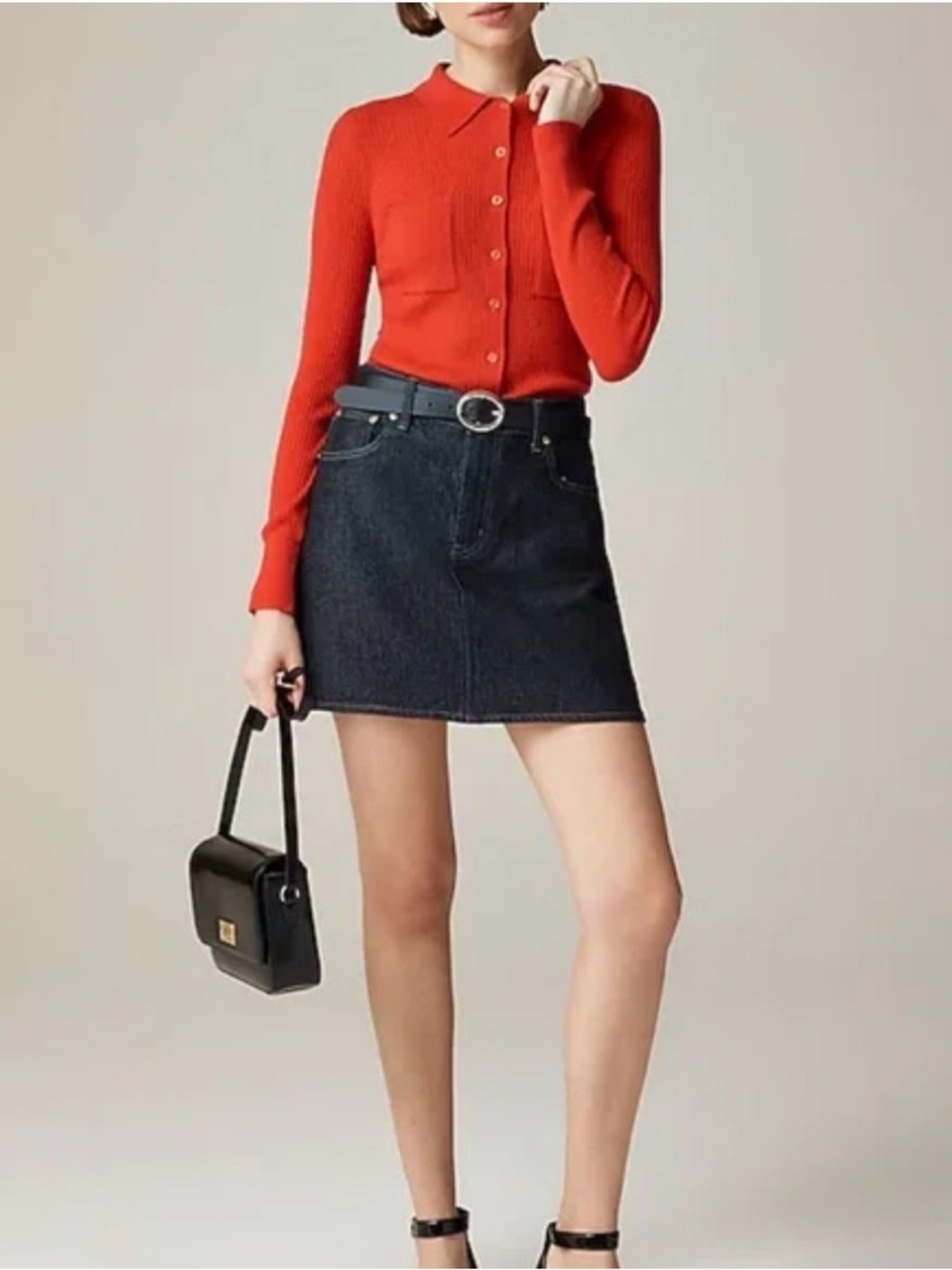 J. Crew Blue Dark Rinse Denim Mini Skirt